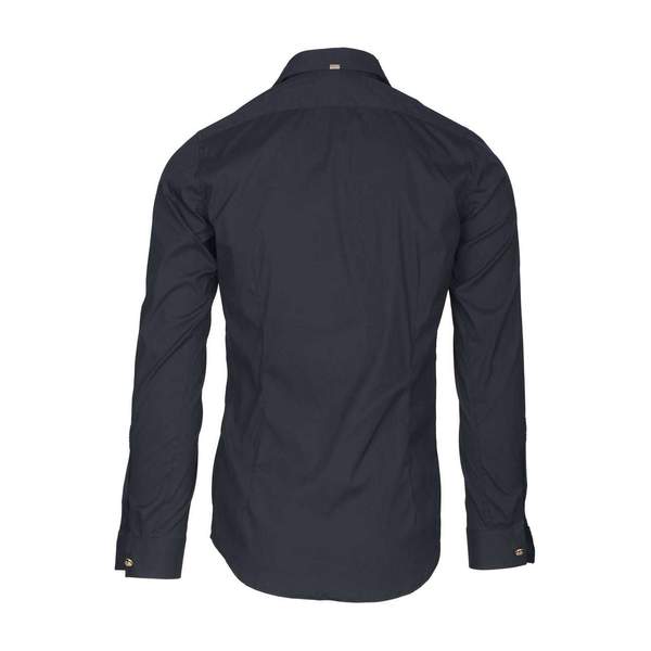 SHIRT BLACK WITH COLLAR HAND MADE EMBROIDERED